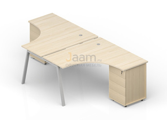 Мебель для персонала Составной стол на опорных тумбах (2 громмета) AR2TG1414