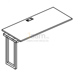 Мебель для персонала Секция стола рабочей станции на металлокаркасе QUATTRO Б4 003-1 БП