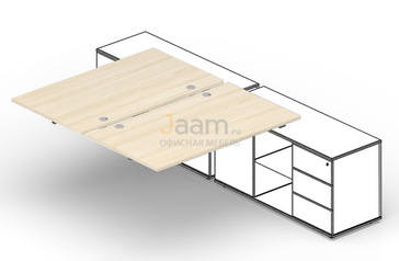 Мебель для персонала Приставной элемент (4 громмета) ST2TPG146FU