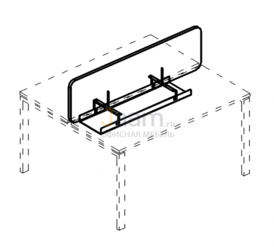 Мебель для персонала Экран настольный фронтальный тканевый с мягким наполнителем с широким кабель-каналом для стола 160 Б 863 Г