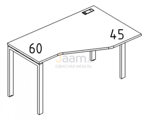 Мебель для персонала Стол эргономичный правый "Техно" на металлокаркасе UNO Б1 054 БП