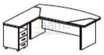 Кабинет руководителя Стол руководителя угл. с тумбой R BE104