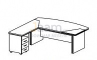 Кабинет руководителя Стол руководителя угл. с тумбой L BE107