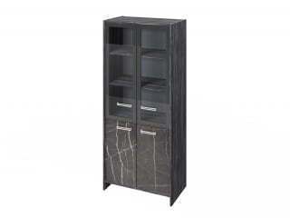 Шкаф для документов Festus FI-671.G 800x460x1861 (Древесина Графит/Камень Пьетра Гриджиа черный)