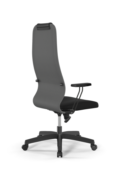 Кресло для руководителя Метта Sit 8 B1-10T - UMF(X1) /Uh02/Wh00/T1bp-b(M09.B02.G15.W01) (Светло-серый | Черный)