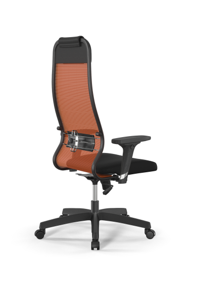 Кресло для руководителя Метта Sit 10 B1-111D - X2+UMF(X1) /Ub00/Wh00/D02P(M09.B02.G15.W01) (Черный | Оранжевый)