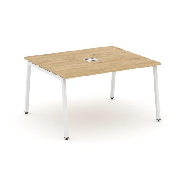 Стол переговорный SN-4A.SPRG-032 (1180х1180х750) (Тиквуд Светлый/Металл Белый)