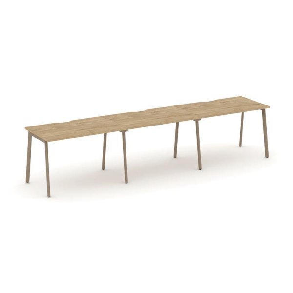 Рабочая станция 3 места ES.RS-3.2-VP (3540х730х750) (Тиквуд Светлый/Металл Латте)