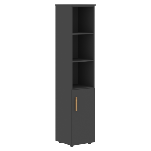 Шкаф колонка с глухой малой дверью левый Forta FHC 40.5 (L) 399x404x1965 (Черный графит)
