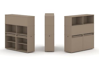 Тумба двойная + высокая надставка ES.NB.2V-1 (1500х410х1520)
