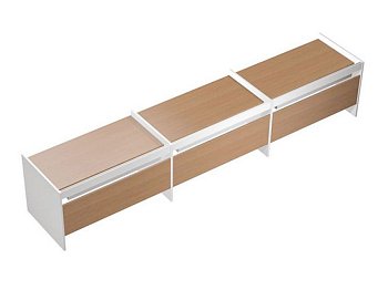 Рабочая станция на опорах ДСП (3х120) c ProSystem Profiquadro КВ 1201-3 БВ 3700x806x835