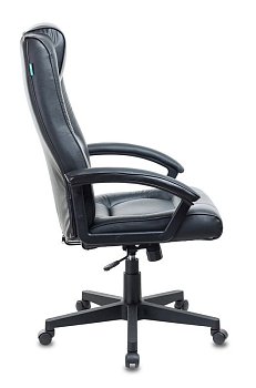 Кресло руководителя T-9906N черный кожа крестов. пластик