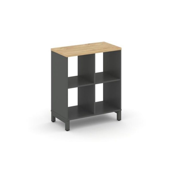 Каркас стеллажа 2 яруса SN.KS-220 (754х400х881) (Антрацит/Тиквуд Светлый/Металл Антрацит)