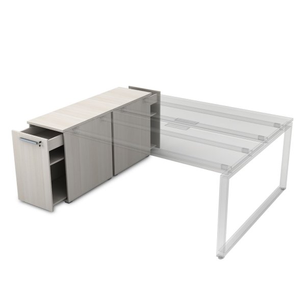 9ТП.002.2 Тумба с выкатной секцией (1435x450x750) (Ivory)