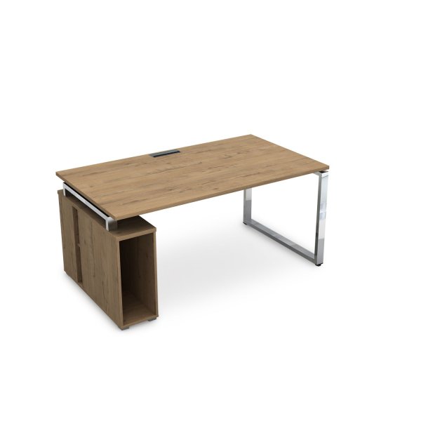 Стол с тумбой под системный блок Gloss line НССБ-О.995 1800x900x750 (TeakwoodХром)